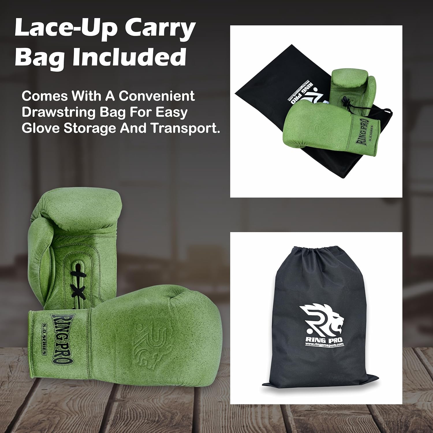 Sports K.O Series Lace-Up Boxing Gloves – Cowhide Leather, Triple-Layer Foam Padding, Wrist Support – Training & Sparring Gloves for Boxing, MMA, Muay Thai, Kickboxing, Heavy Bag Men & Women