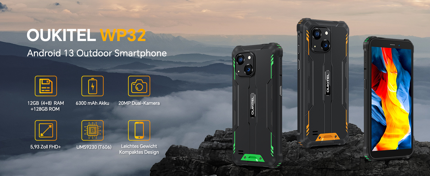 OUKITEL WP32 Smartphone Robusto Sbloccato - 12 GB + Italia