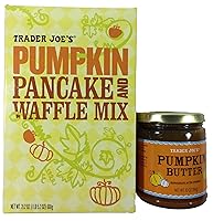 Vista 1 de Trader Joes Pumpkin Pancake Waffle Mix 21.2 onzas y mantequilla de calabaza 10 onzas