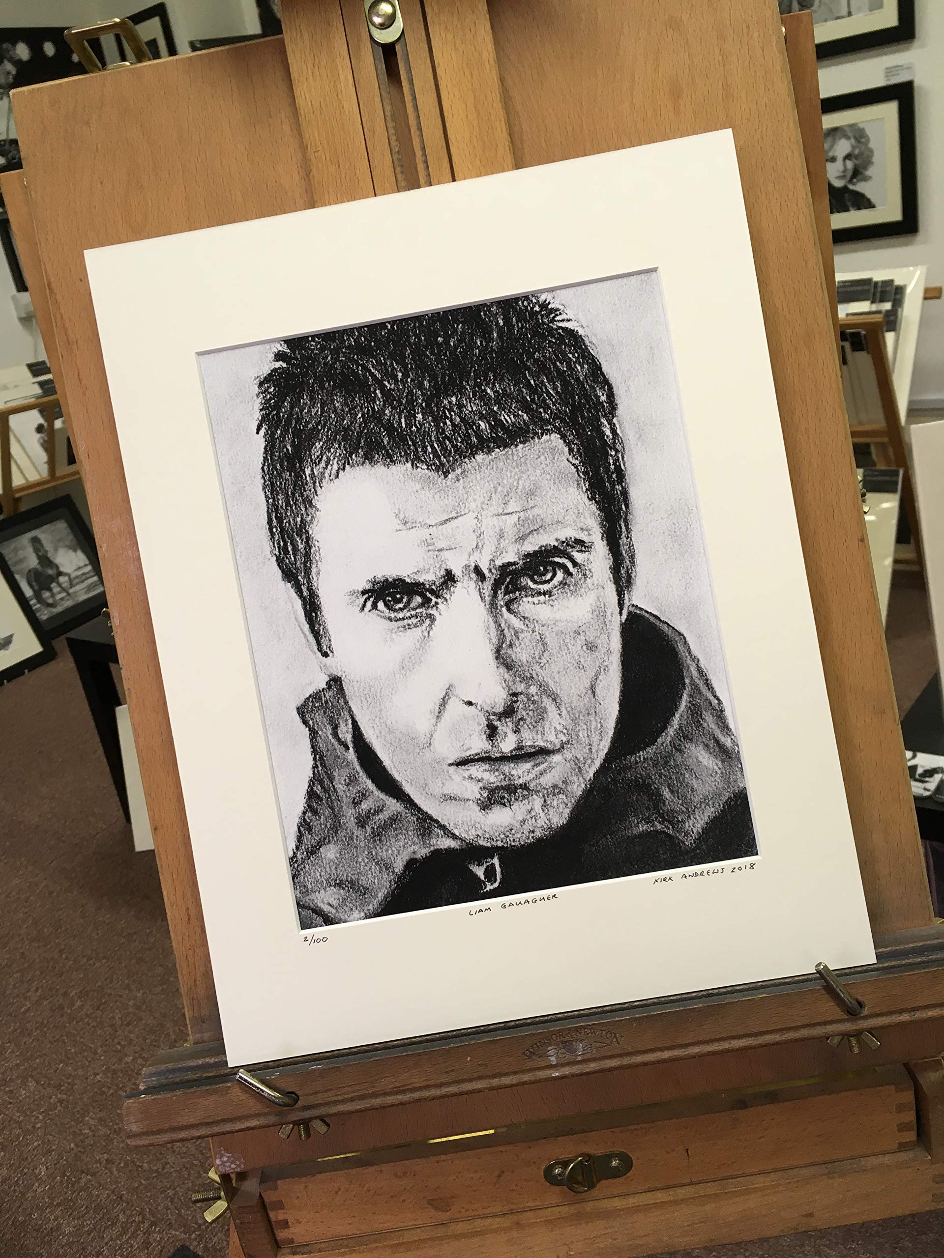 Liam Gallagher - Limited Edition Charcoal Art Print