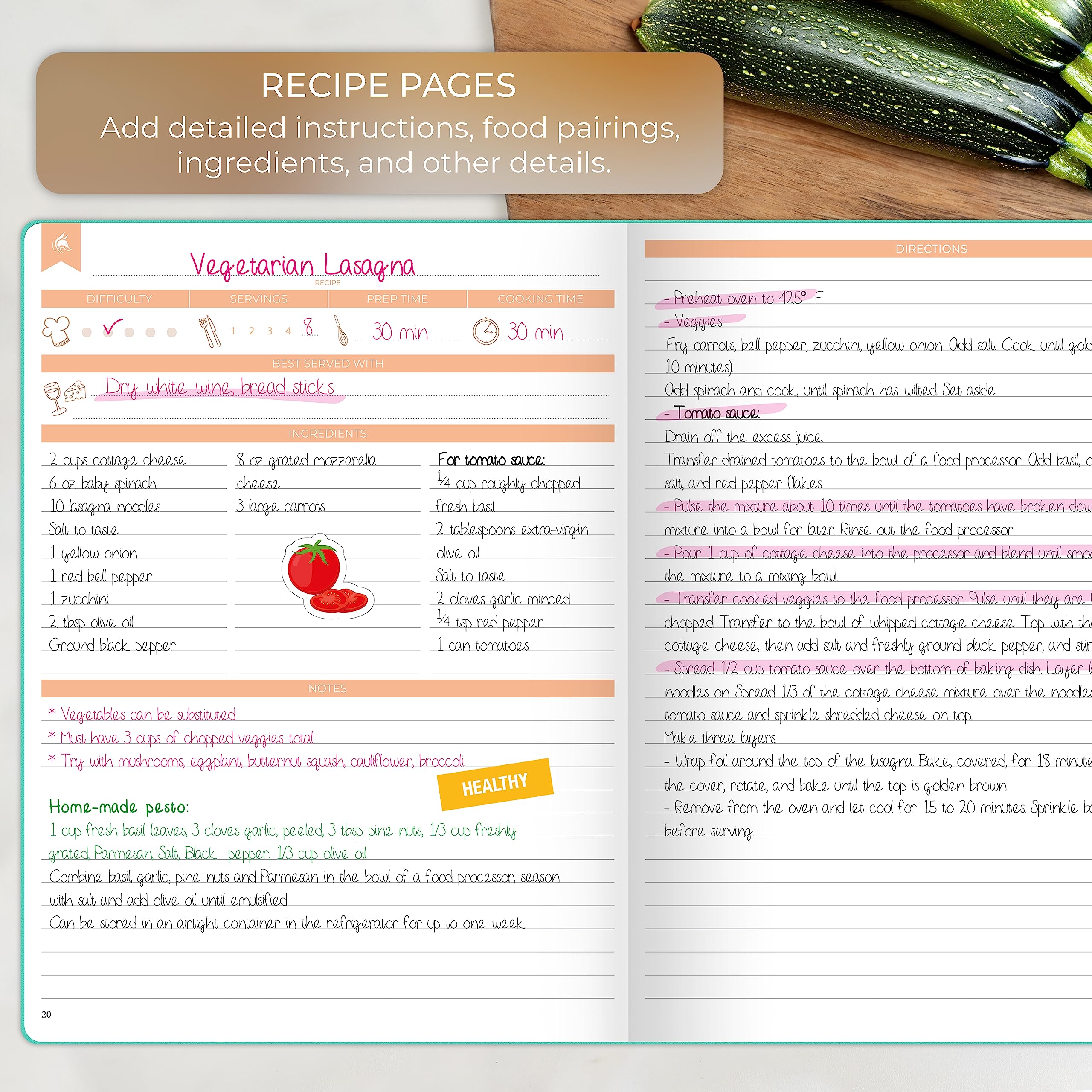 Clever Fox Recipe Book, Make Your Own Family Cookbook, Blank Recipe Notebook Organizer - Image 3
