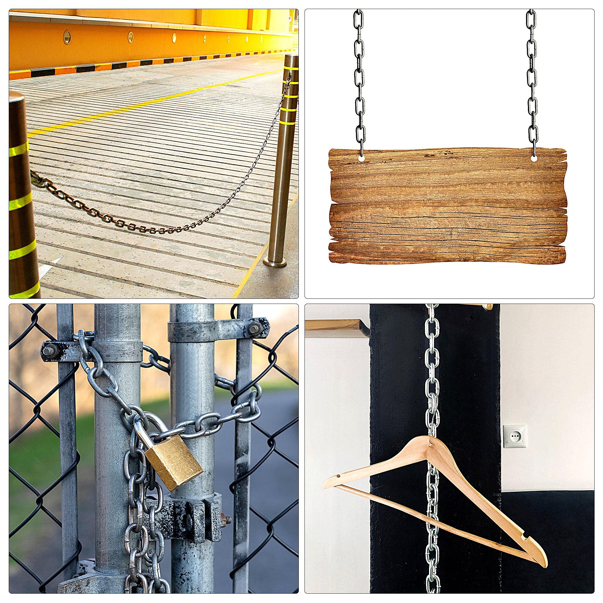 uxcell Proof Coil Chain 5 Meter 2.5mm Thick, Zinc Plated 304 Stainless Steel for Clothes Hanging Guardrail 4