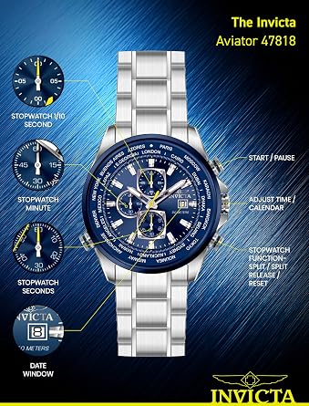 Invicta Aviator Men 50mm Quartz