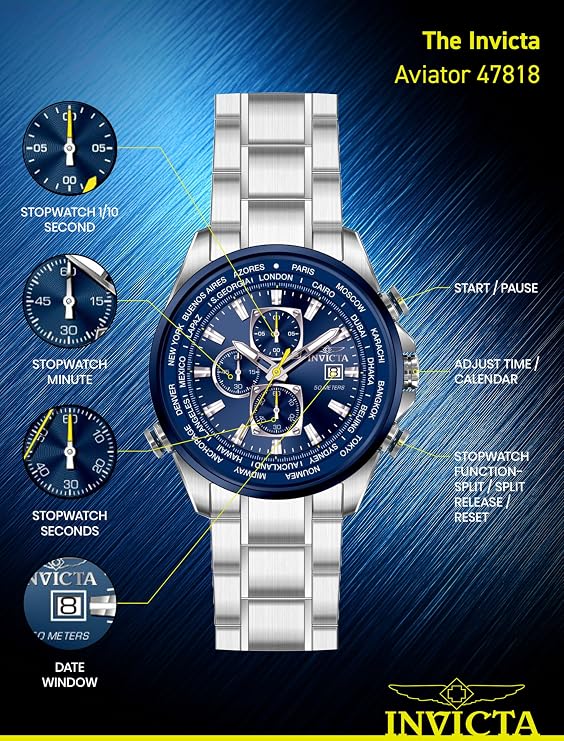 Invicta Aviator Men 50mm Quartz