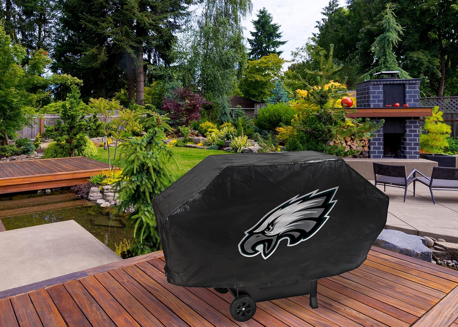 NFL Rico Industries Vinyl Padded Deluxe Grill Cover, 68 x 21 x 35-inches