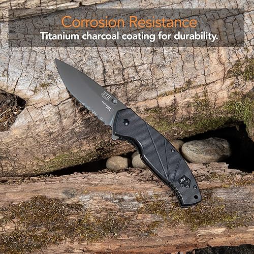 Miniatura 6 de ETEK1051 ETE EDC Workhorse 3.2" Combo Abridor asistido, cuchillo de mango G-10