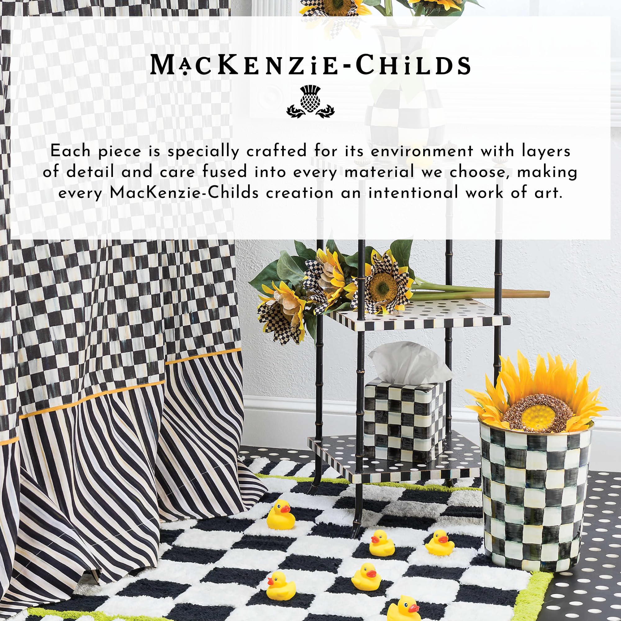 Amazon | MacKenzie-Childs コートチェック&剥がした白黒フロアマット