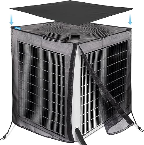 Joiish Cubierta de malla completa para aire acondicionado con parte superior impermeable desmontable, transpirable y para todas las estaciones, 28 x