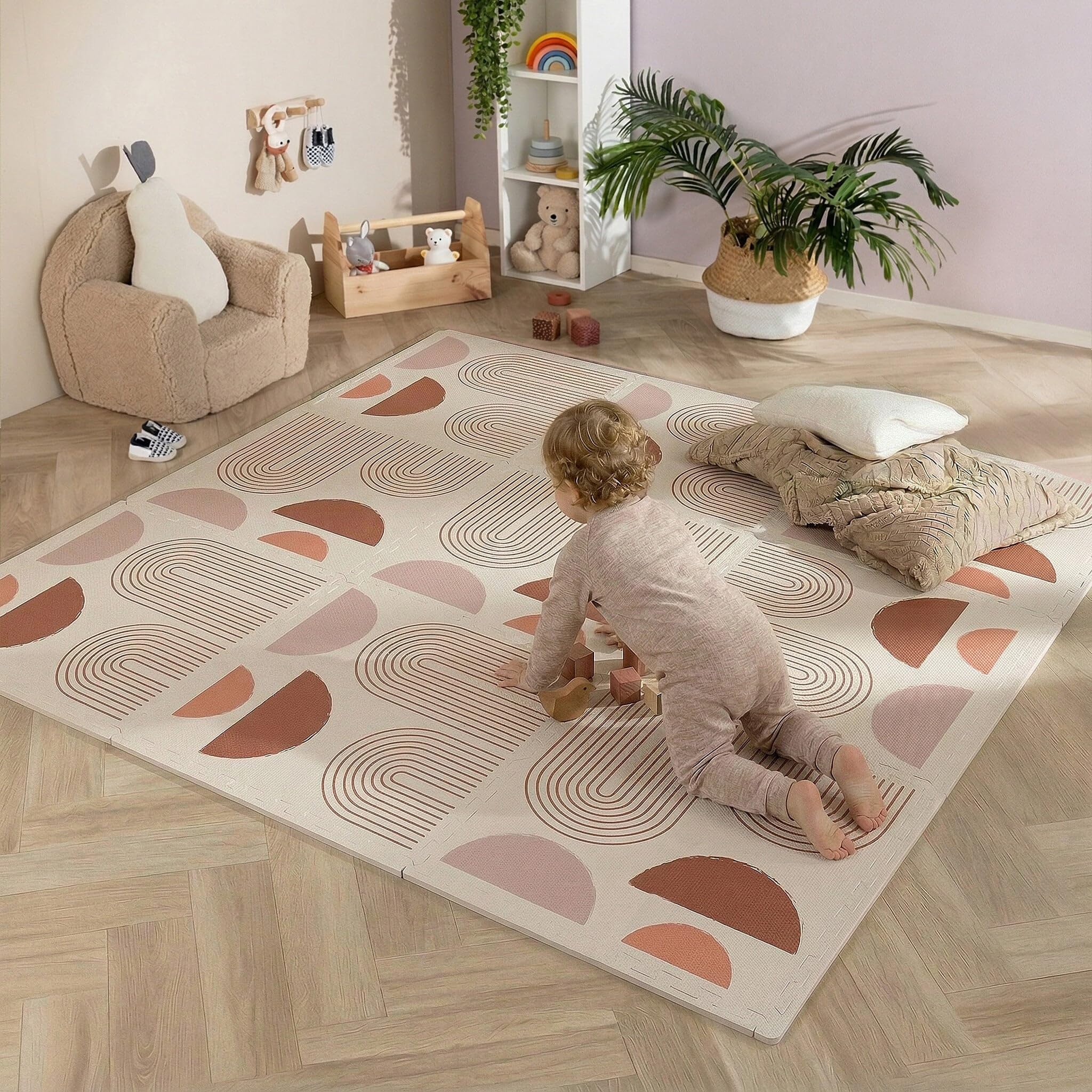 FRAAI | Home & Living Mata piankowa Puzzle - Alfie XL Arches Kremowa/Kolorowa - Pianka EVA, Syntetyczny - - Dywan