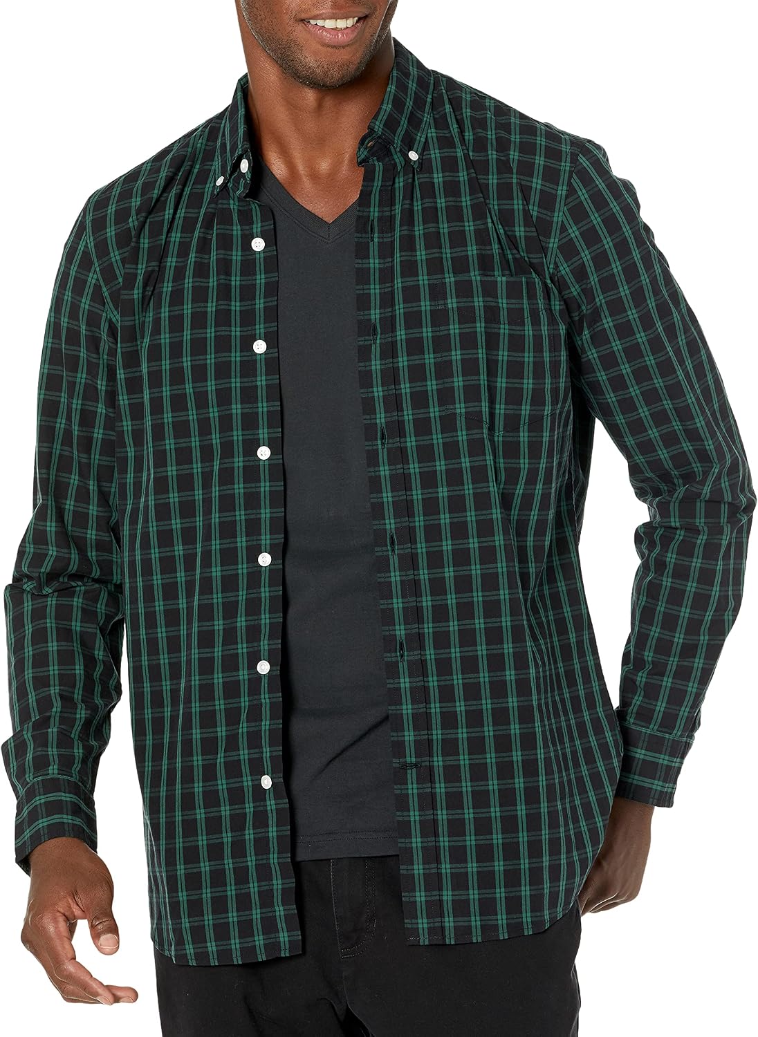 Goodthreads Men's Standard-Fit Long-Sleeve Gingham Poplin Shirt