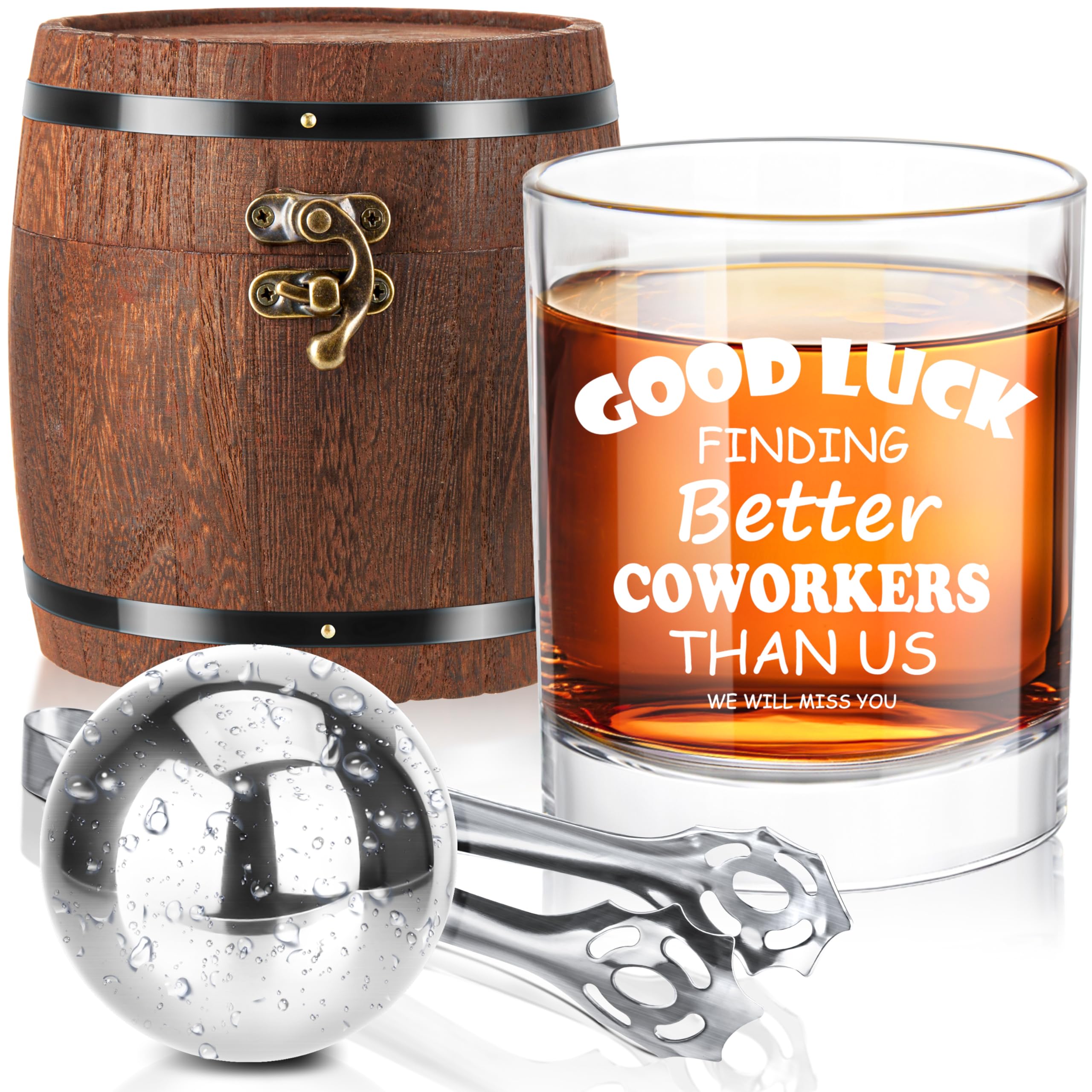 LIGHTEN LIFE Good Luck Finding Better Coworkers Than Us Whiskey Glass 340ml — image 1