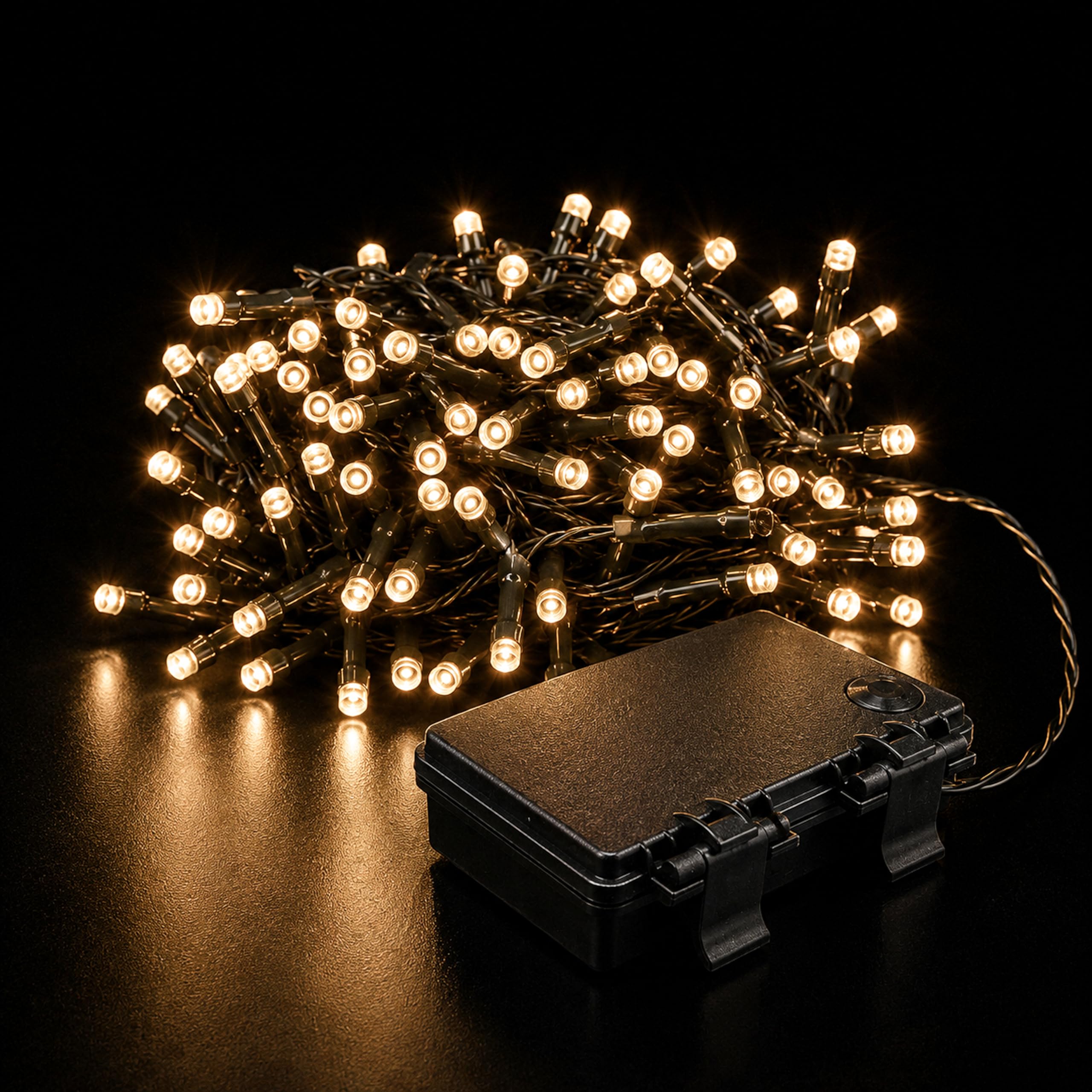 Status Vienna String Lights | 200 LED Warm White Light Chain with 6 Hour Timer | 16.3 Meter Cable Length (0.4m to First Light) | Indoor & Outdoor Party Lights Battery Operated | VIENNA200BTW6