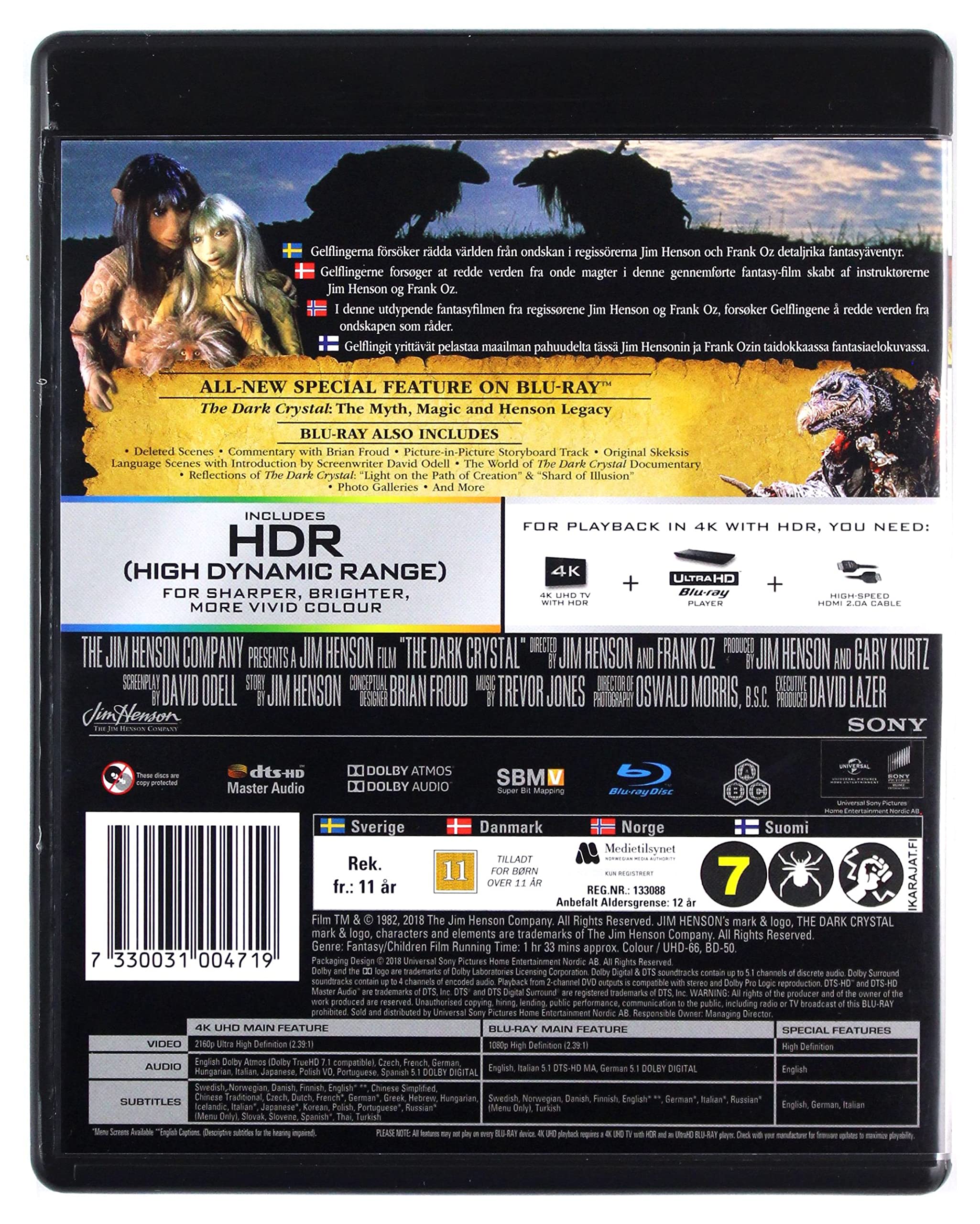 SONY SF Studios The Dark Crystal Blu-ray 4K Ultra HD Anglais