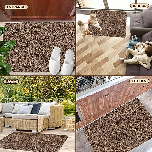 Miniatura 7 de RugMast Tapete de microfibra para puerta de interior, antideslizante, súper absorbente, de pelo bajo, lavable a máquina, 20 x 30 pulgadas