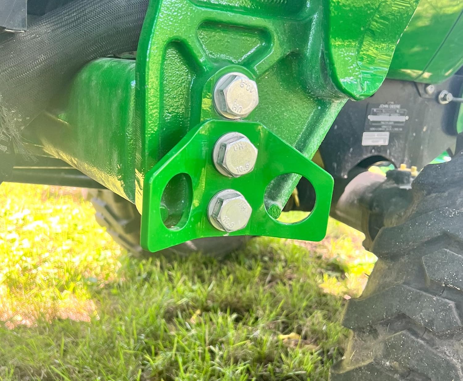 Heavy Hitch Tractor Step (Left), Dual Tie Down, and Handles, Heavy Duty, Green - Made in The USA