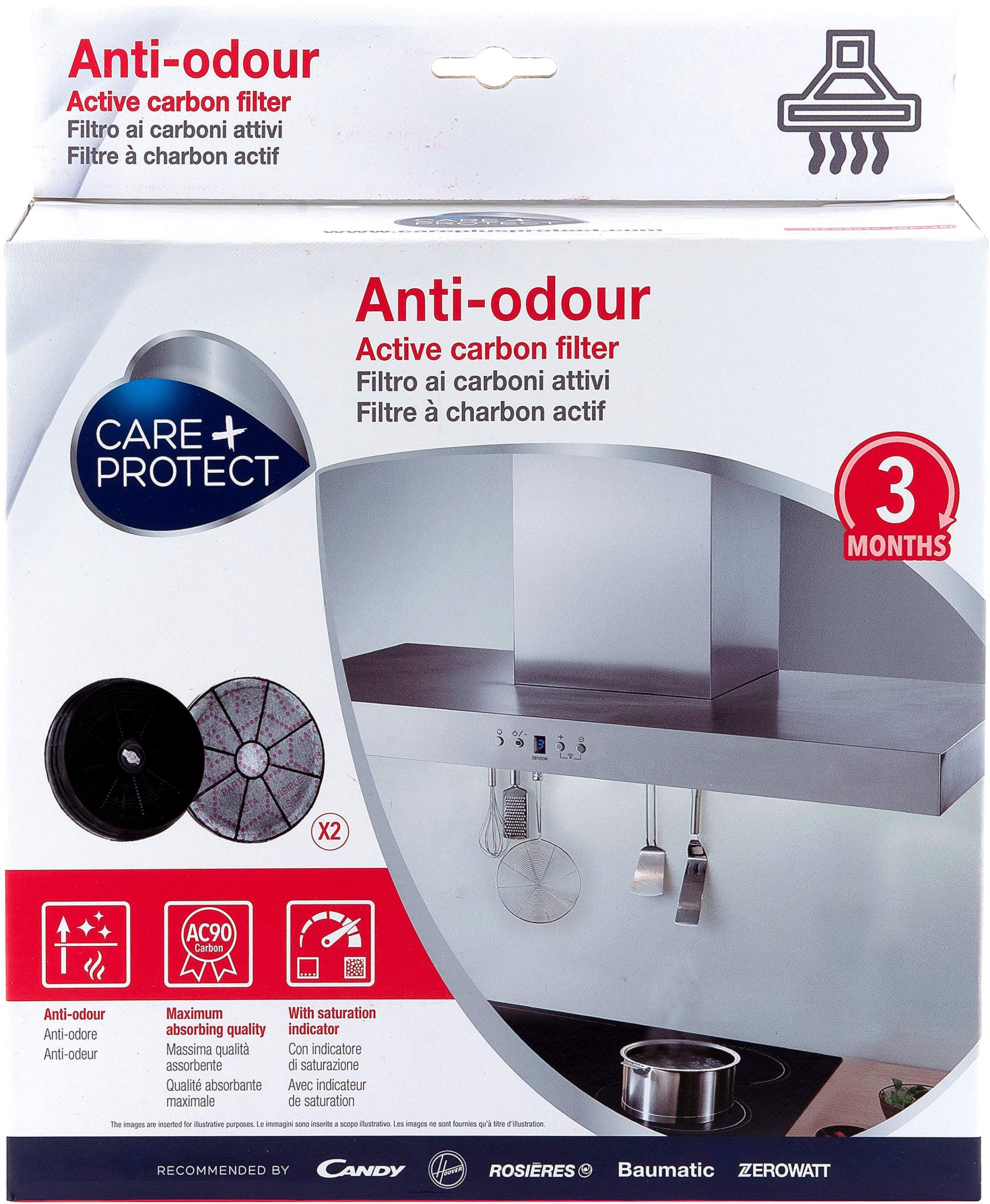 Care + Protect Universal Type 145, ST1, Anti-Odour Carbon Filter with Indicator