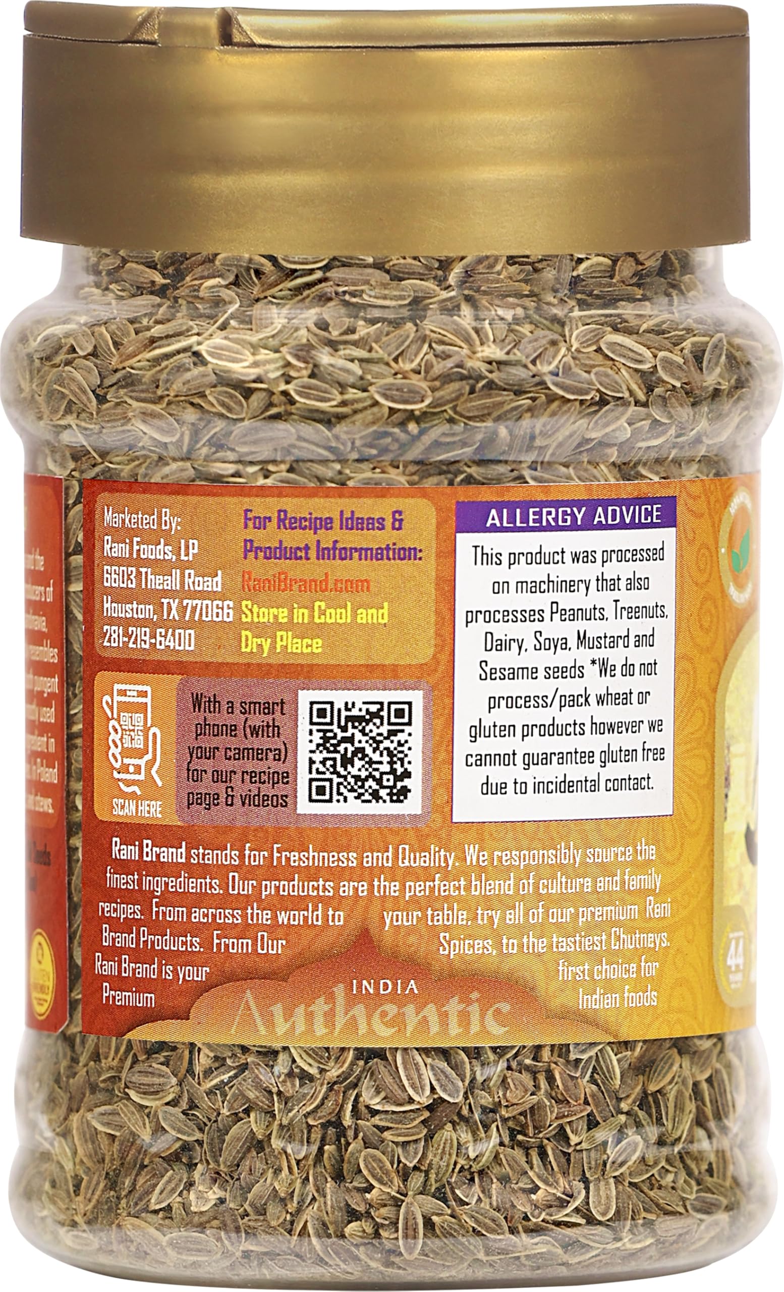 Rani Dill Seeds (Suwa/Sua) Whole, Spice 3oz (85g) PET Jar ~ All Natural | Gluten Friendly | NON-GMO | Kosher | Vegan | Indian Origin, Weed