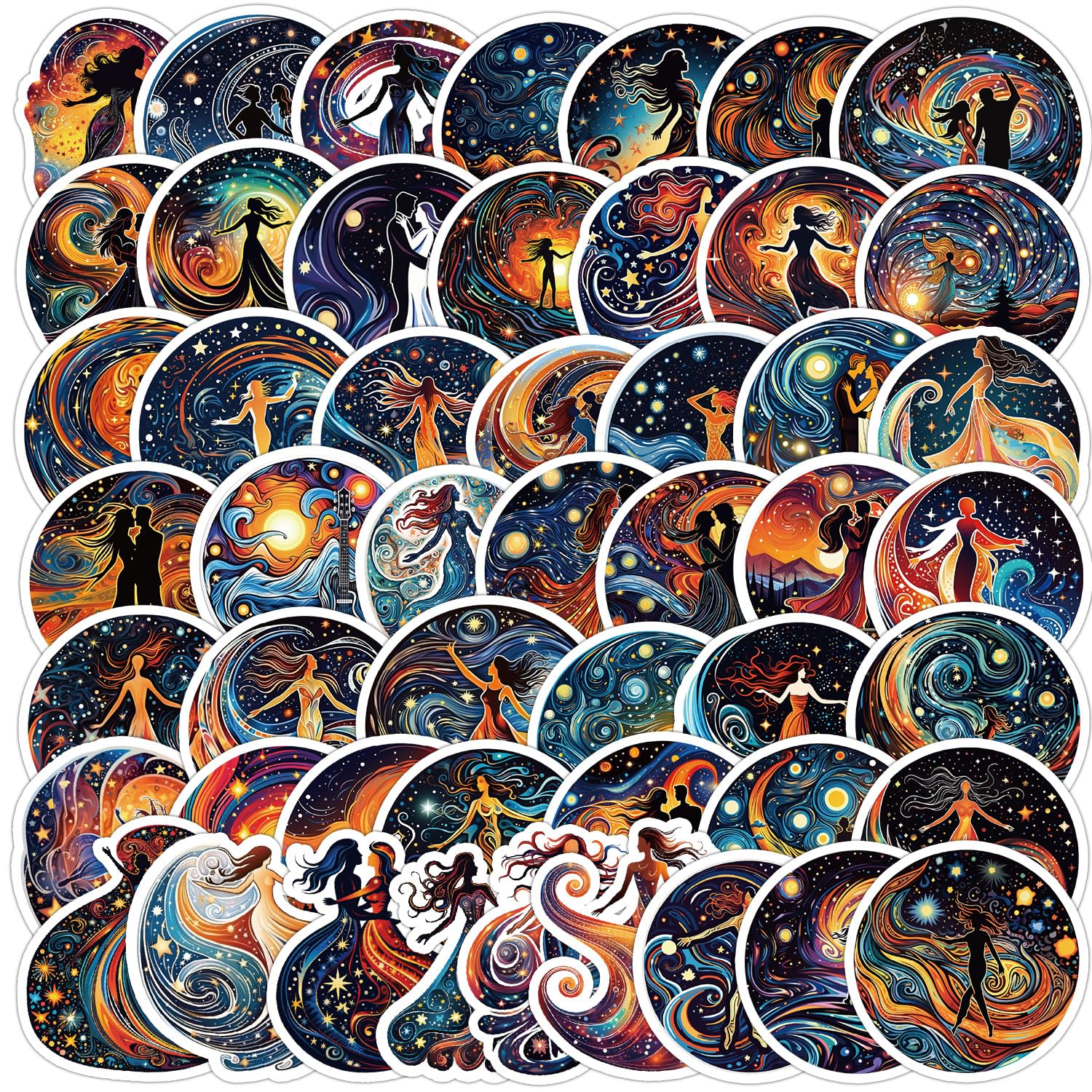 100 Pcs Starry Sky Stickers for Water Bottle,Phone,Guitar,Laptop,Skateboard,Luggage,Starlit Sky Nordic Style Stickers Waterproof Vinyl,Graffiti Decorate for Teens Girls Boys Child Motivate Gift - Image 2