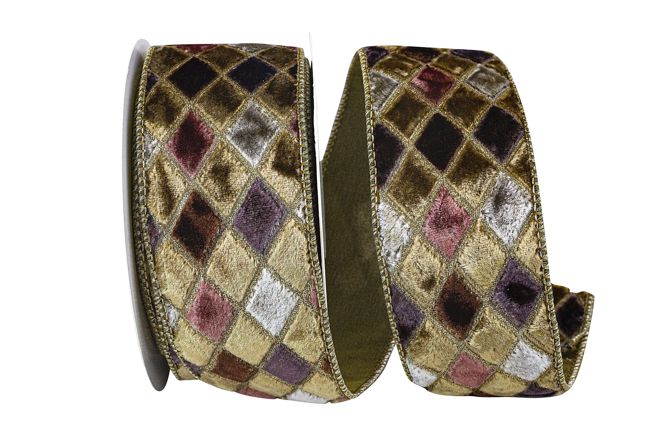 Reliant Ribbon Elegant Woven Sheer Wired Edge Ribbon - 2.5 Inches Wide X 25 Yards Long, Champagne Color, 100% Nylon - View #6