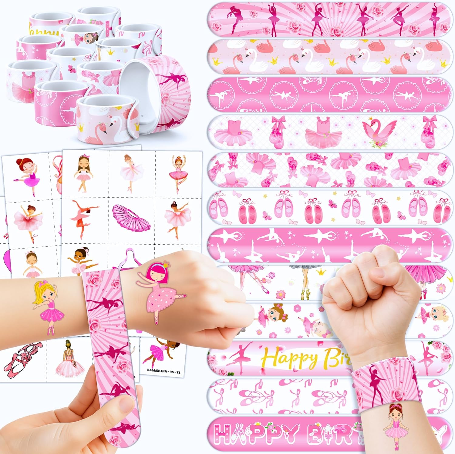 72pcs Ballerian Party Favors Temporary Tattoos