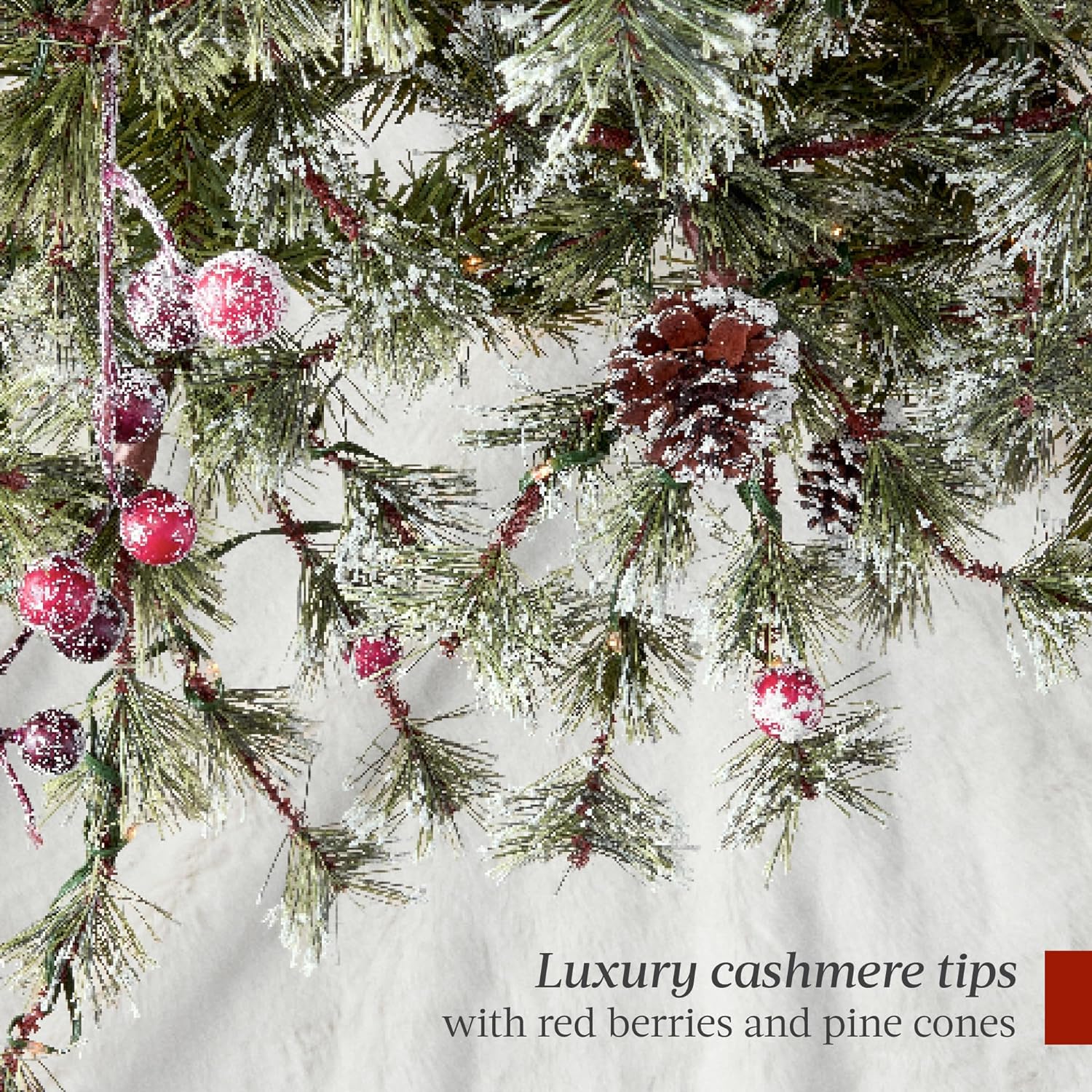 Best Choice Products 6ft Pre-Lit Cashmere Christmas Tree, Premium Semi-Flocked Artificial Holiday Decor w/Cordless Connection, 2-in-1 LED Lights