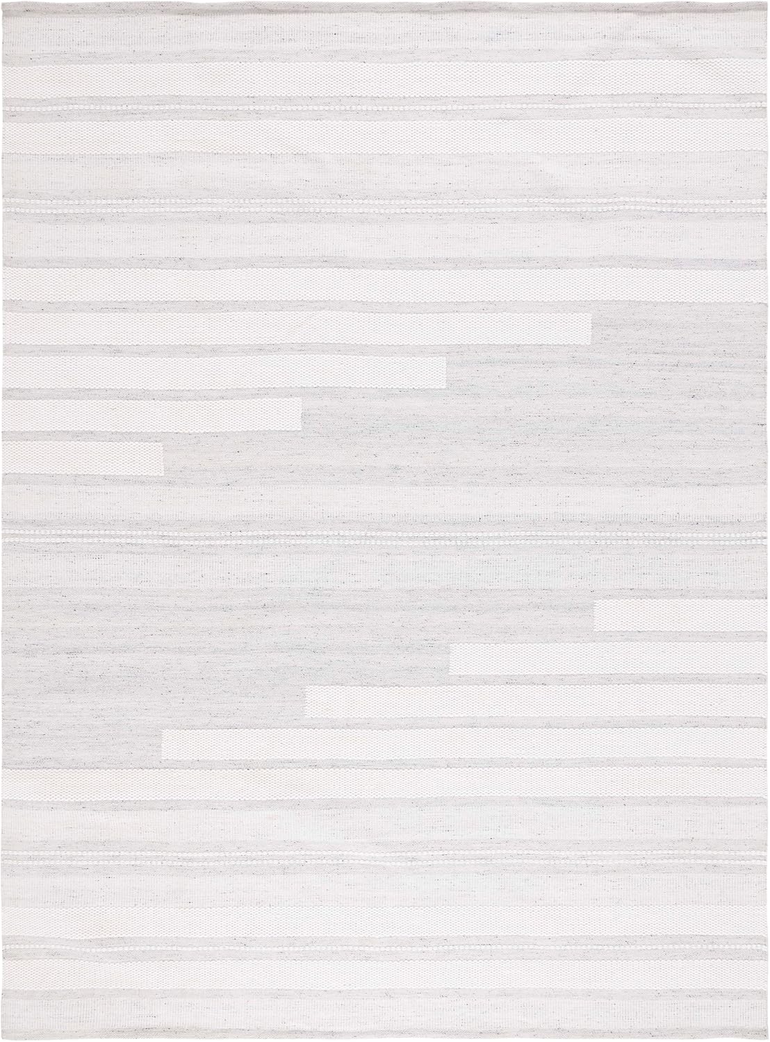 SAFAVIEH Area Rug 8x10 - Kilim Collection - Large - Ivory & Light Grey, Handmade, Rustic Boho Design, Ideal for Living Room, Bedroom, Office, Dining Space (KLM448G)