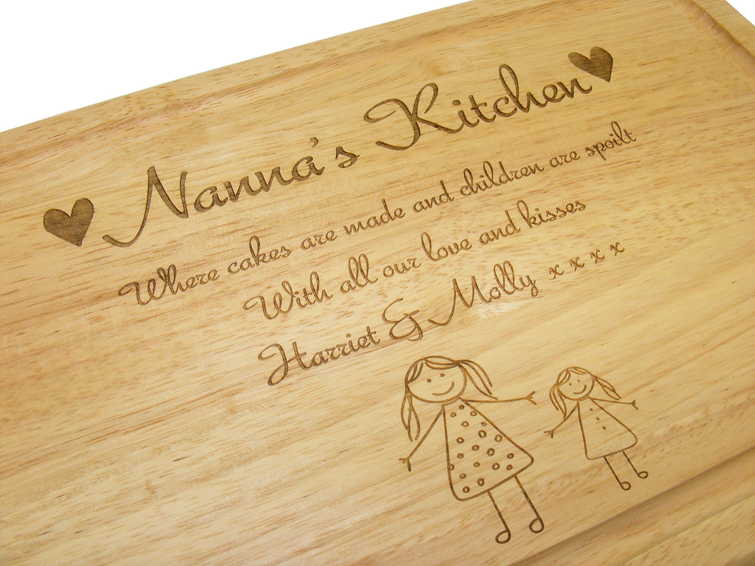 Personalised Nanna's Kitchen Engraved Birch Wood Chopping Board Gift - Enter Your Own Custom Text
