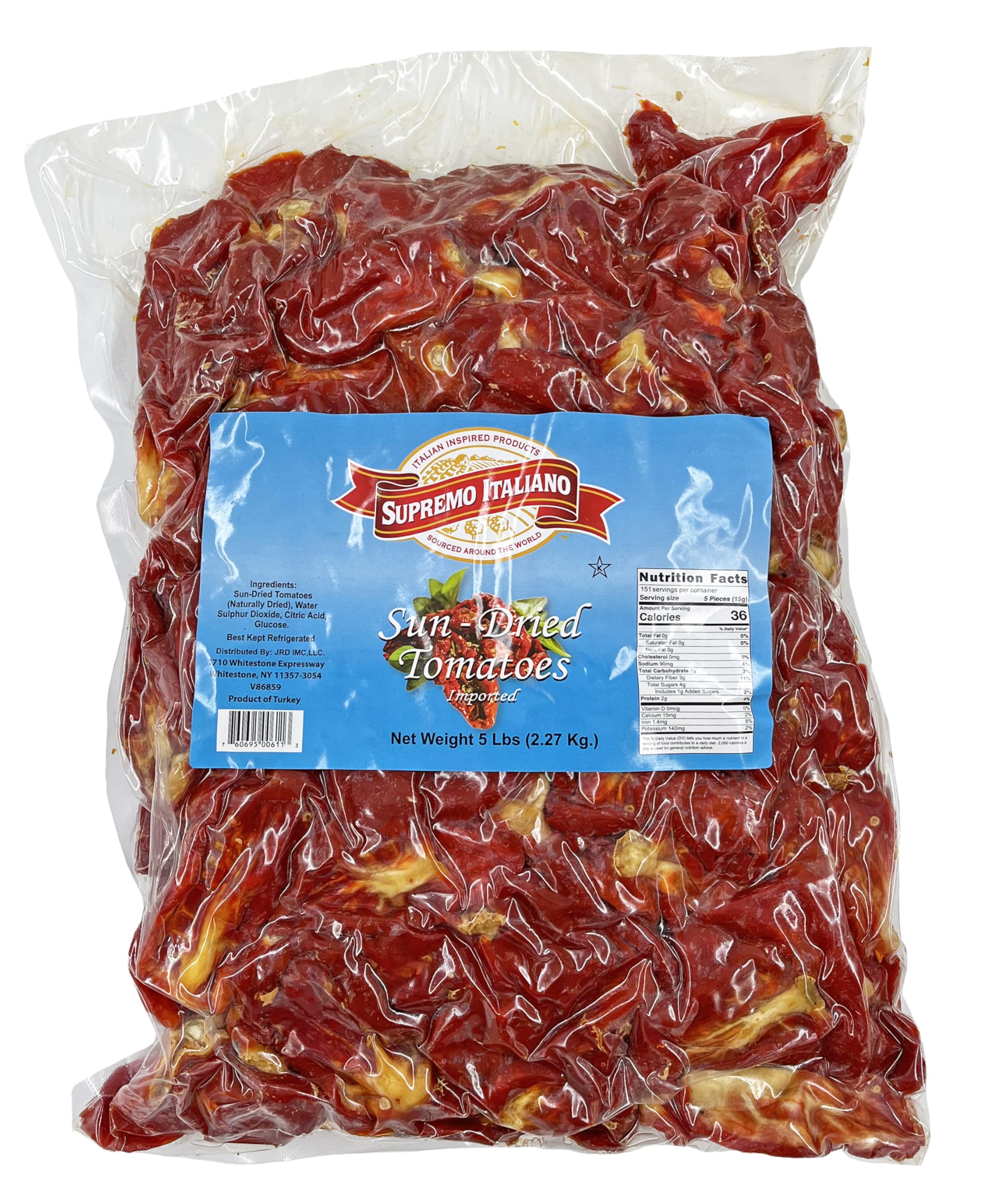 Supremo Italiano Sun-Dried Tomatoes | Kosher | 5 lbs