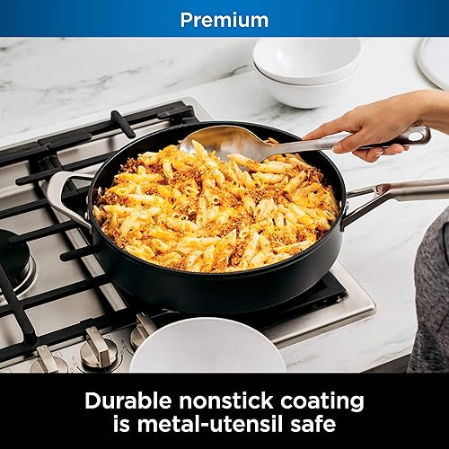 Miniatura 45 de Ninja C30235 Foodi NeverStick - Cacerola de 3.5 cuartos de galón con tapa de vidrio, anodizado duro, antiadherente, duradera y apta para horno hasta