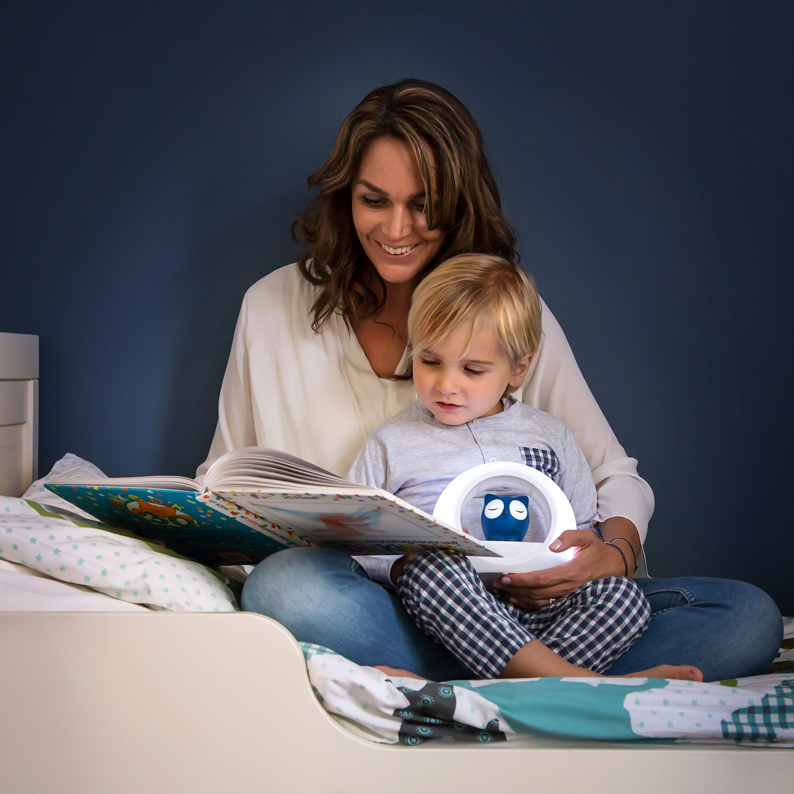 ZAZU Lou Eulen-Nachtlicht - Vertreibt Dunkelheit, Automatische Abschaltung, Weinsensor, Einstellbare Helligkeit, Cry-Activated, Baby Schlafhilfe-Geschenk