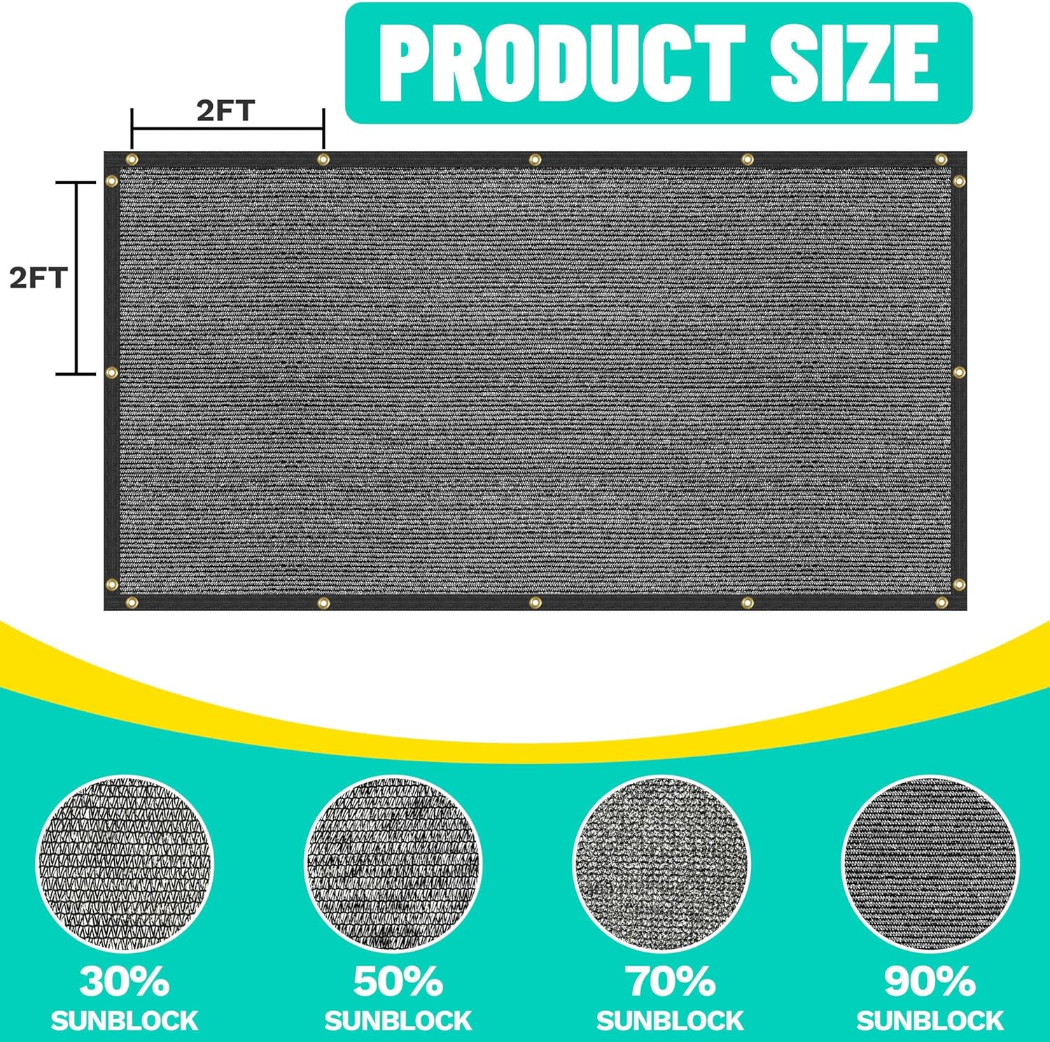 Royal Shade 8' x 4' Black 90% Shade Cloth Dog Kennel Shade Mesh Tarp Sunblock with Grommets for Dog Kennel Cover, Fence Privacy Screen, Greenhouse, Chicken Coop & Pet Playpen (We Make Custom Size)