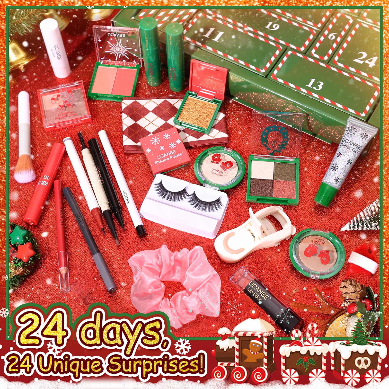 UCANBE Makeup Advent Calendar 2025 for Women Teens Girls 24 Pieces Christmas Sets, Beauty & Cosmetic Surprises Countdown - Image 3