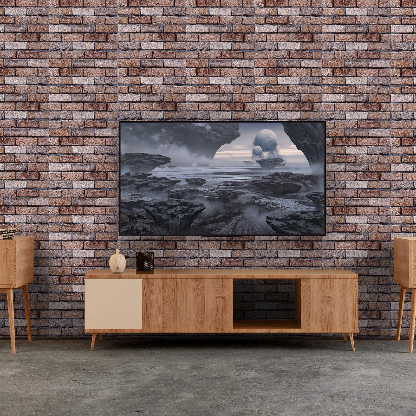 40 Stück 3D Wandpaneele Selbstklebend, 30 × 30 cm Wandverkleidung Selbstklebend aus Kunststoffplatten, wandpaneele PVC Backstein Tapete für Innenbereich, Außenbereich, Geschäftsräume