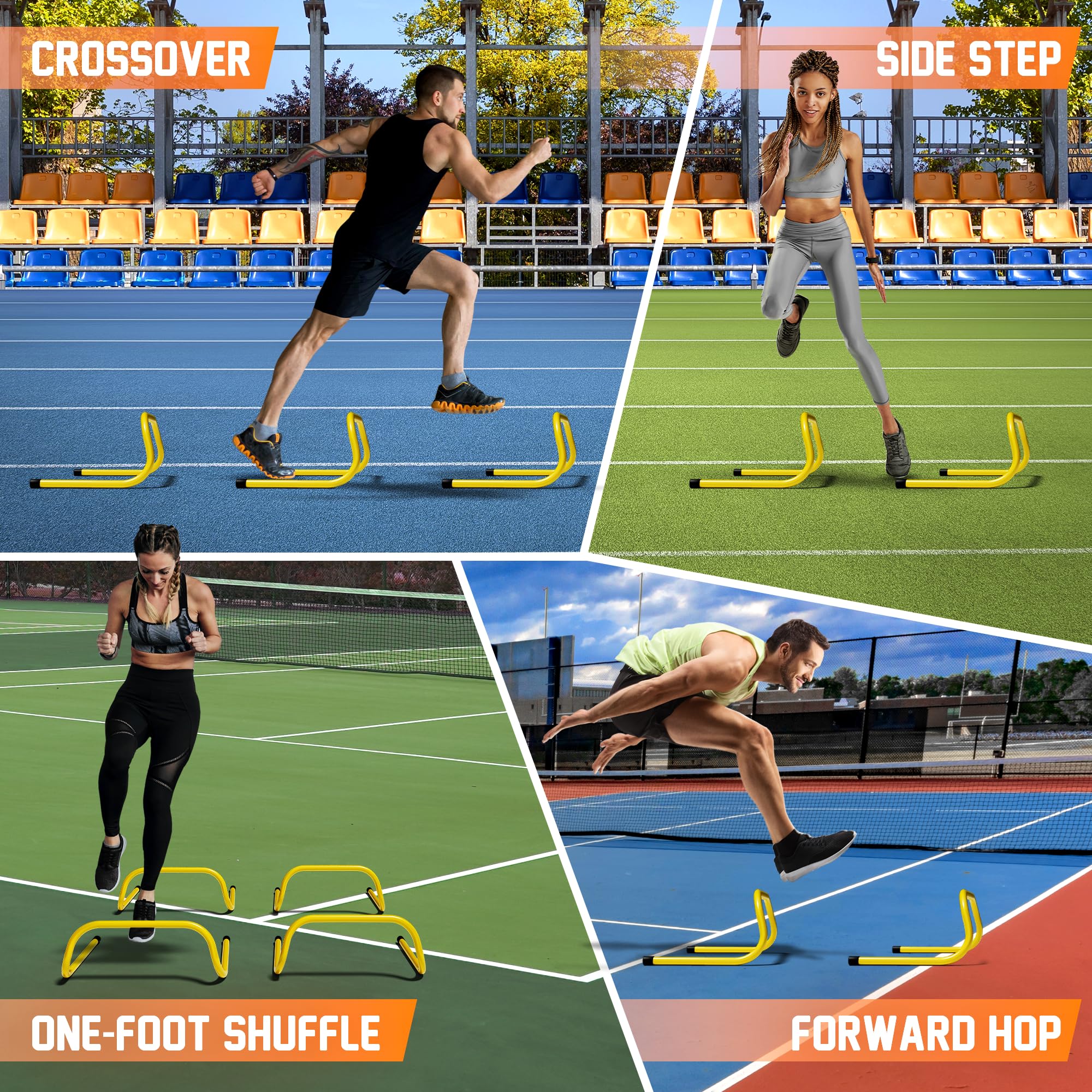 Yes4All Obstáculos de Agilidad para Entrenamiento de Velocidad para Atletas, Paquete de 5, Equipo de Entrenamiento de Velocidad y Agilidad para fútbol, Baloncesto, fútbol, Entrenamiento de obstáculos