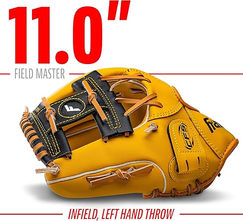 Vista 210 de Franklin Sports Field Master Baseball + Softball Glove - Field Master Adult + Youth Baseball + Softball Mitt - Men's + Women's Gloves - Right Hand