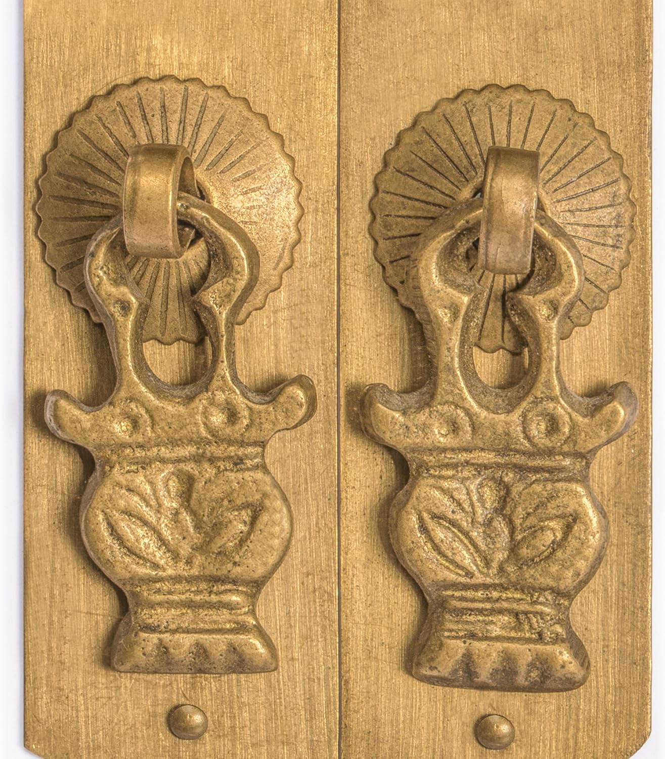 Round Corner Brass Cabinet Pull Backplate Strip – 4.1", by Hardware Philosophy