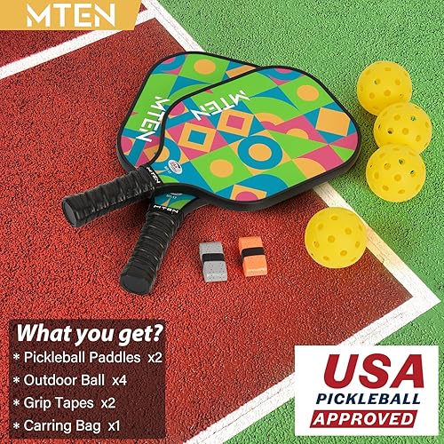 Vista 108 de Pickleball Paddles, USAPA Approved Fiberglass Surface Pickleball Set with Pickleball Rackets, Pickleball Paddles Set for Men Women azul (blue*1)