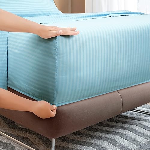 Miniatura 3 de ROYALE LINENS - Sábanas de cama Queen de 4 piezas - Juego de ropa de cama de microfibra cepillada 1800 - 1 sábana bajera, 1 sábana encimera y 2