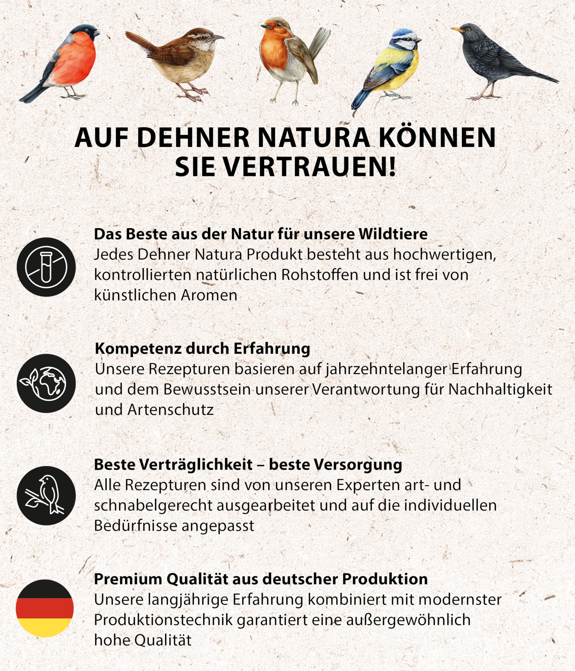 Dehner Natura Premium Nourriture pour Oiseaux Sauvages, Beurre de cacahuète en Seau, 2 kg