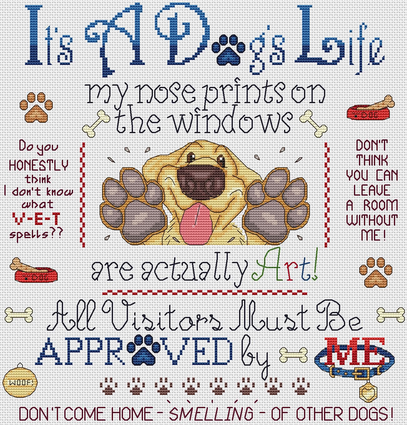 It's A Dog's Life Cross Stitch Kit by Elite Designs