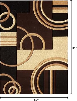 GLORY RUGS Area Rug Modern Soft Hand Carved Contemporary Floor Carpet with Premium Fluffy Texture for Indoor Living Dining Room and Bedroom Area (Brown, 5x7)