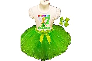 Wonderland Tinker Bell Dress/Green Fairy Costume for 7th Birthday Party