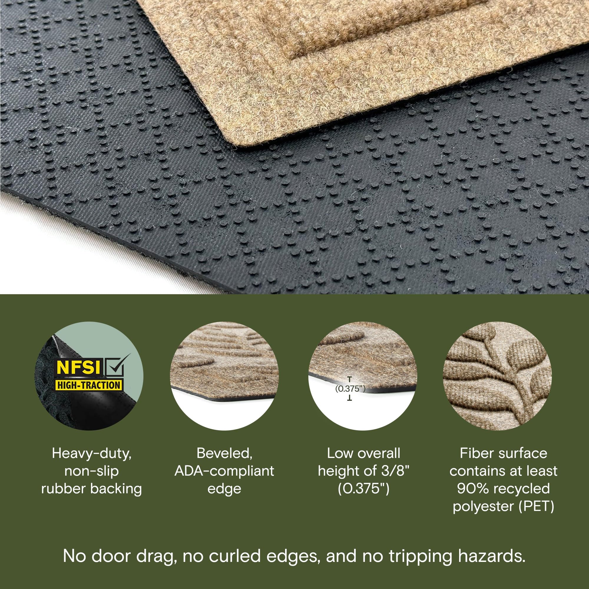 WaterHog Brittney Leaf Front Door Mat Indoor Outdoor Entrance, All-Weather — Amazon image 3