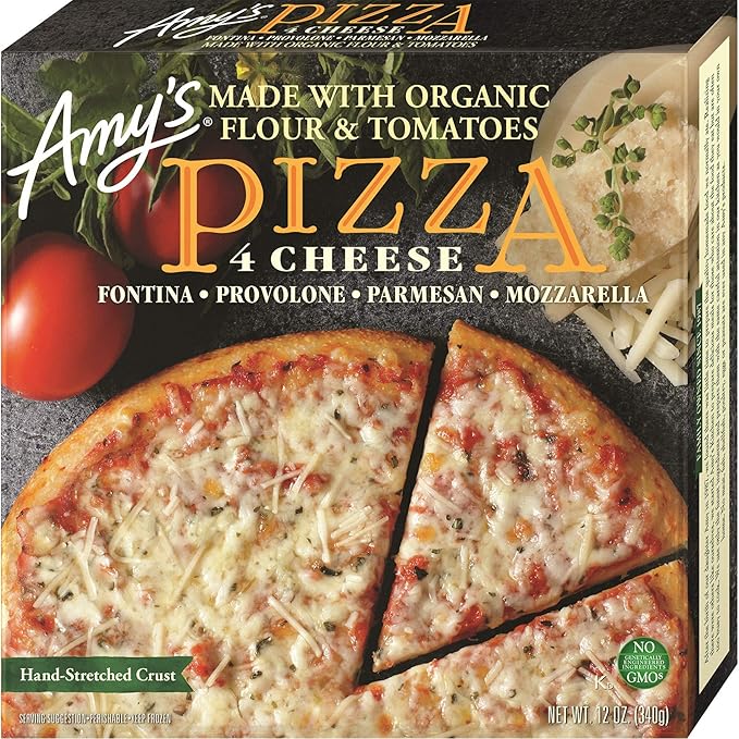 Amy's Frozen 4 Cheese Pizza, Made with Parmesan, Mozzarella