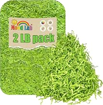 Mood Lab Crinkle Cut Paper Shred Filler - 2 LB Green - Shredded Cut Paper for Basket Filling - Gift Box Kraft Wrapping Paper
