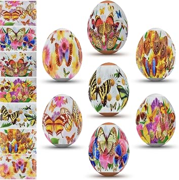 Diximus Moths & Butterflies Egg Wraps Thermo Heat Shrink Sticker Wraps Pysanka Pysanky Sleeve Decoration
