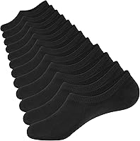 CLOSEMATE Men's No Show Socks with Non-Slip Grips - 6 Pairs Cotton Thin Low Cut Ankle Socks, High Elasticity & Breathable