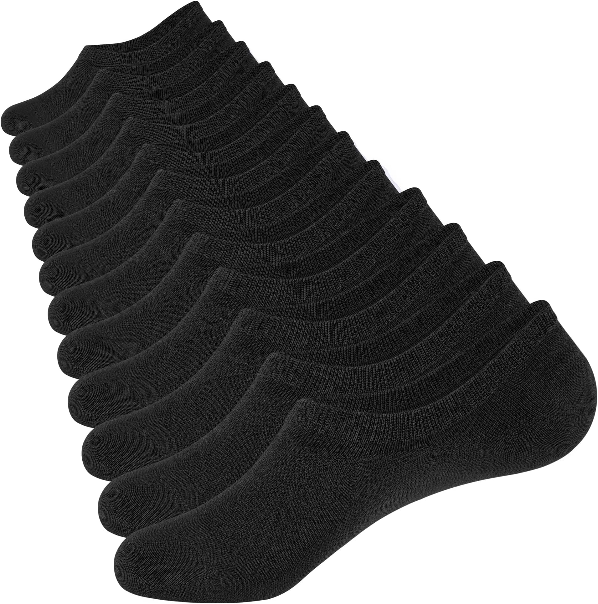 Mens No Show Socks Cotton Thin High Elasticity Low Cut Ankle Socks with Non Slip Grips 6 Pairs