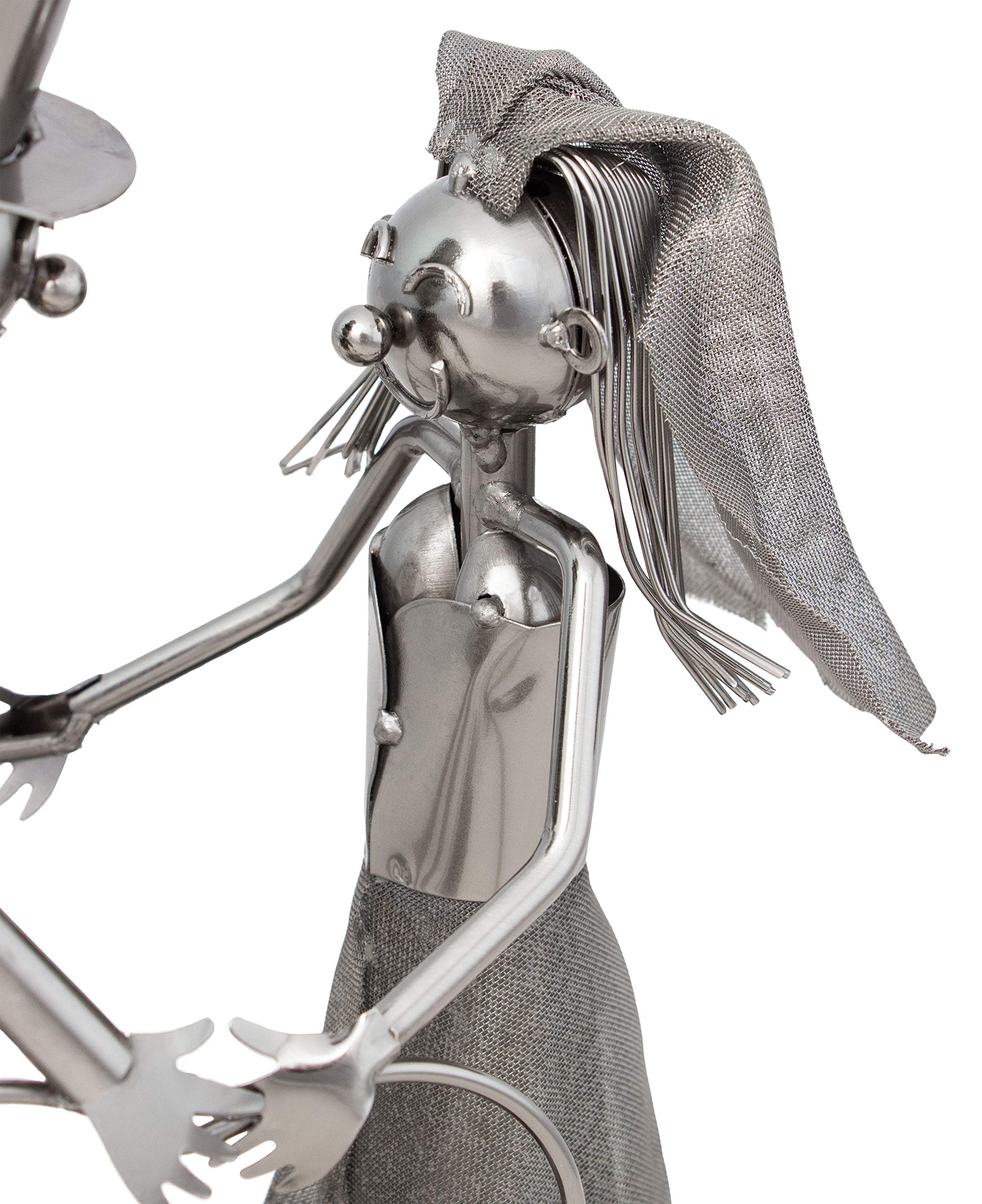 Brubaker bottiglia di vino titolare di matrimonio coppia coppia da sposa coppia decorativo oggetto metallico con biglietto di auguri per regalo di nozze - 5