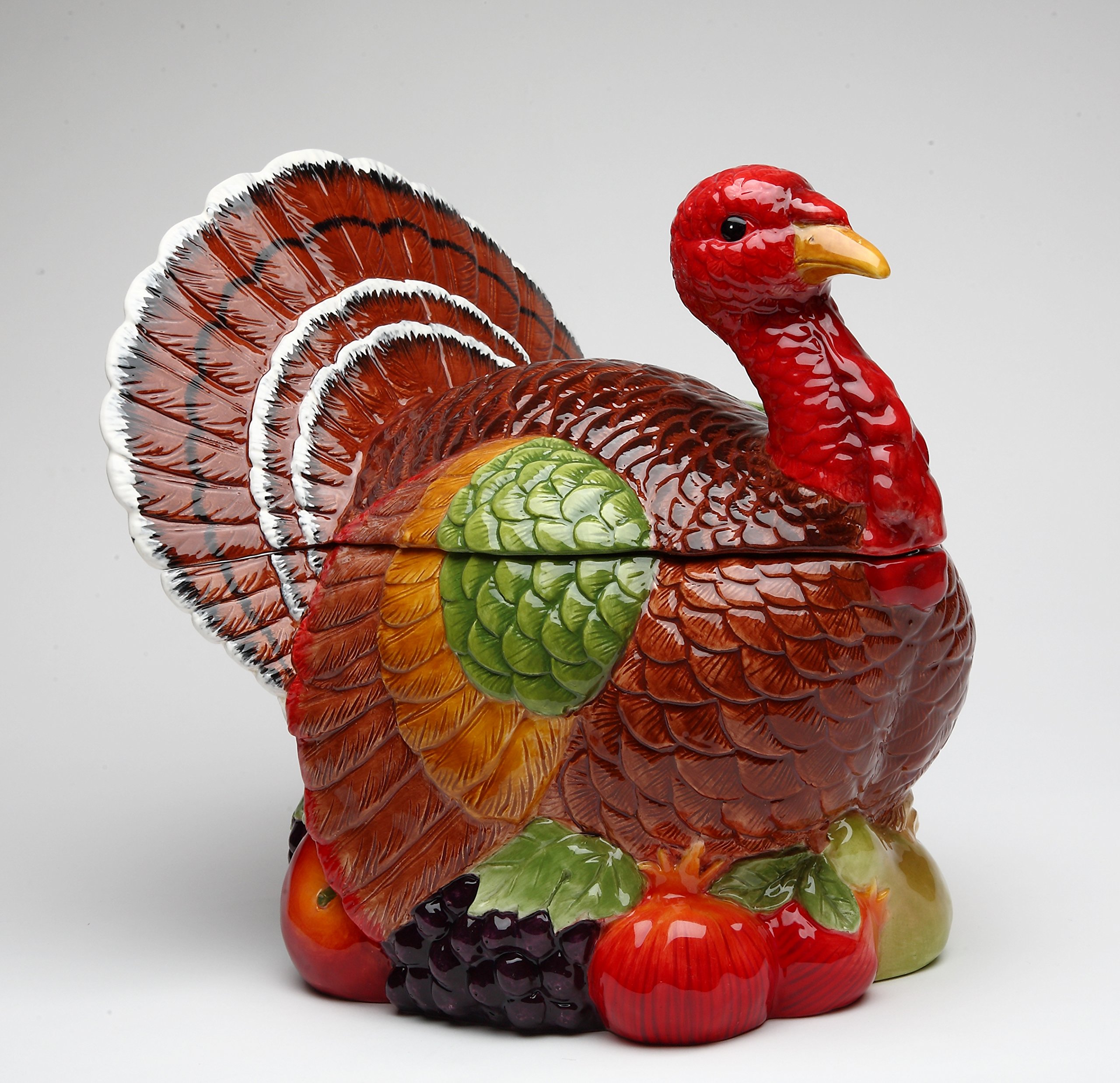 Thanksgiving Turkey Cookie Jar - Hand Painted Ceramic -1